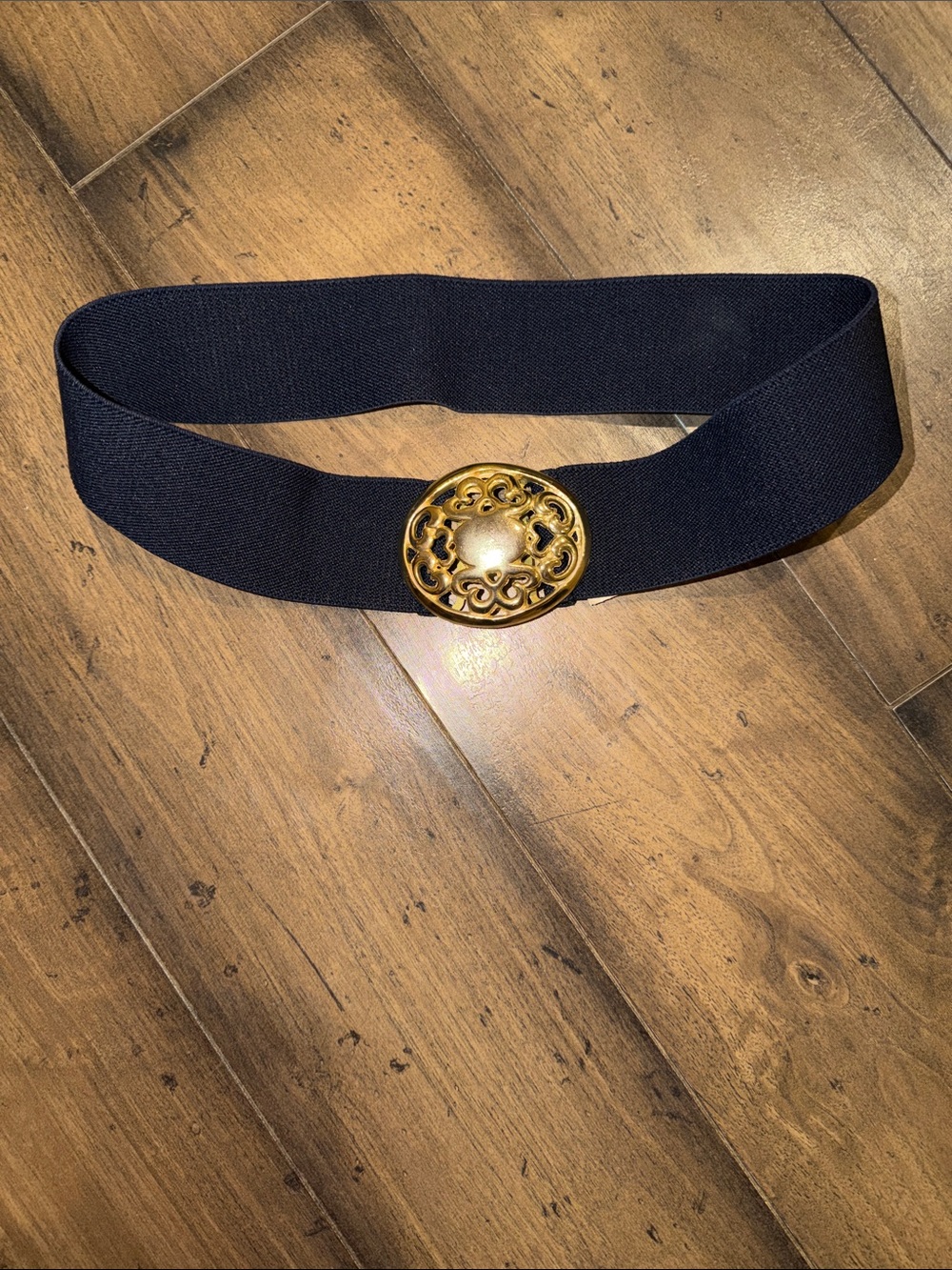 💙Navy Blue elastic belt with gold buckle
